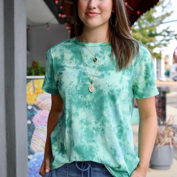 Free People We The Free Riptide Tee Blouse Top Tie & Dye Vintage S New 226891 - Picture 1 of 7